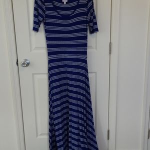 LuLaRoe Royal & White Striped Ana Dress